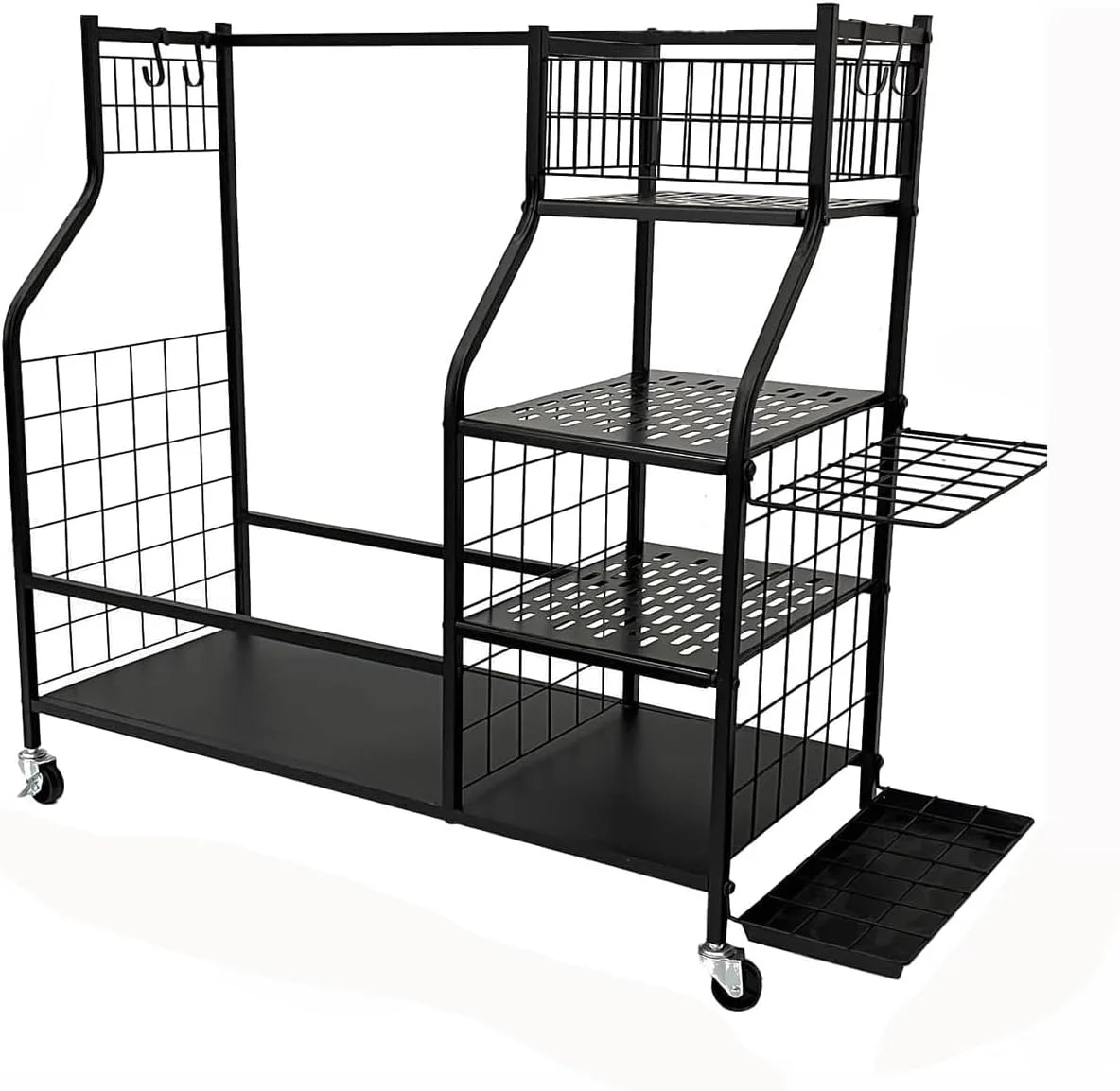 Golf Storage Rack, Golf Club Storage Rack with Wheels, Holds 2 Full Size Golf Bags, Golf Clubs and Golf Accessories, Extra Large Golf Storage Rack for Garage