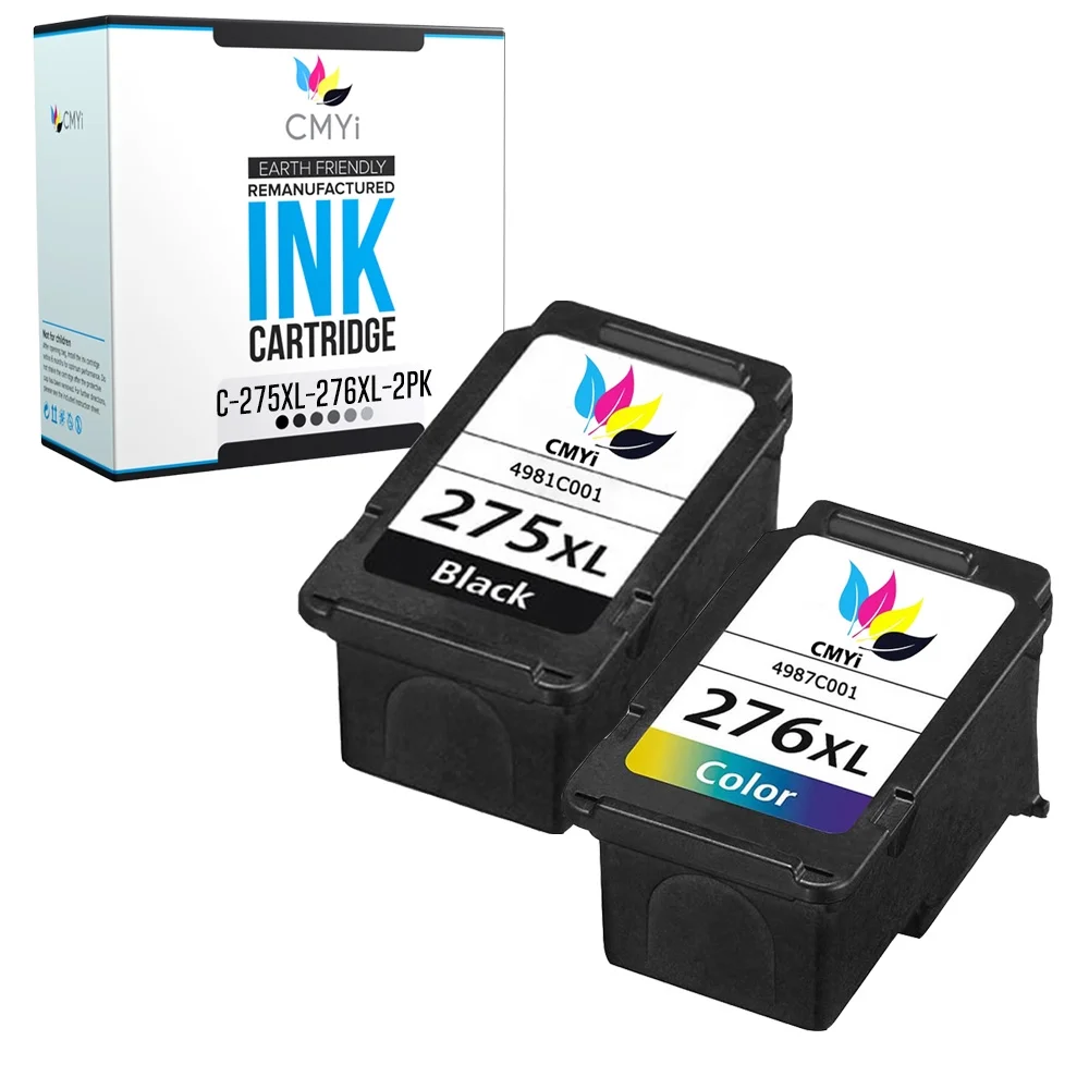 CMYi Ink Cartridge Replacement for  Canon PG-275XL and Canon CL-276XL (2-Pack: 1 Black + 1 Tricolor)