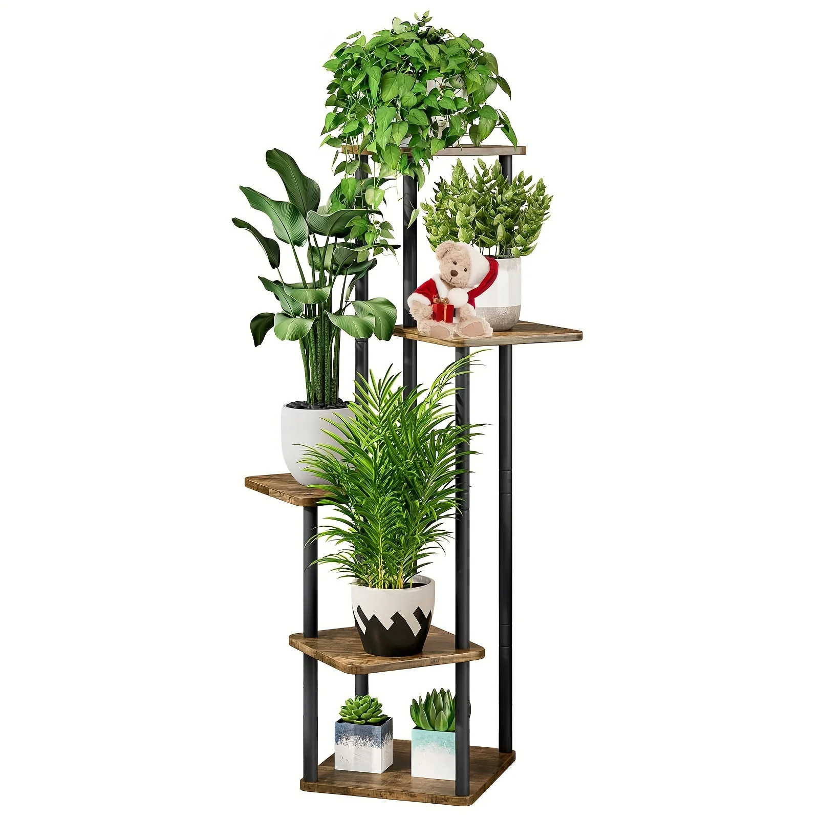 Guangzhousen Plant Stand 5 Tier Indoor Metal Flower Shelf for Multiple Plants Corner Tall Flower Holders for Patio Garden Living Room Balcony Bedroom
