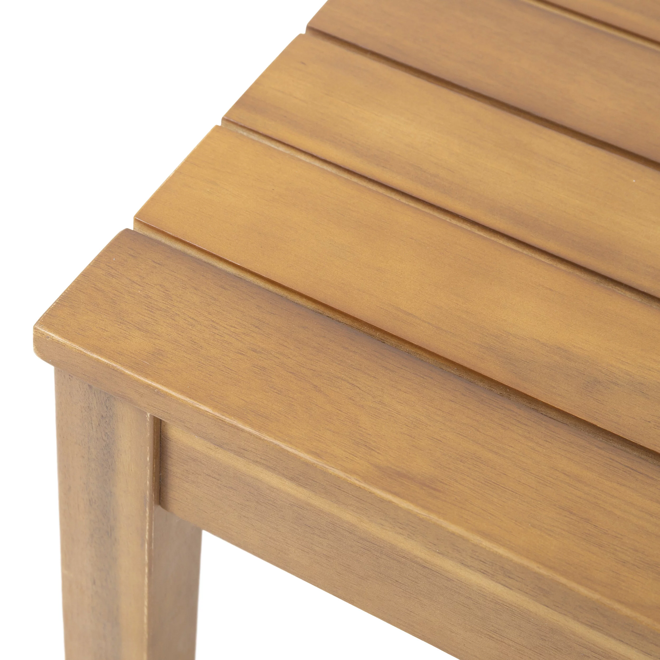 GDF Studio Arth Outdoor Acacia Wood Chat Set with Coffee Table, Teak and Dark Teal