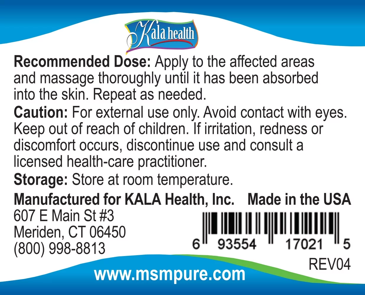 Kala Health - Natural Topical Muscle & Joint Cream 2 oz