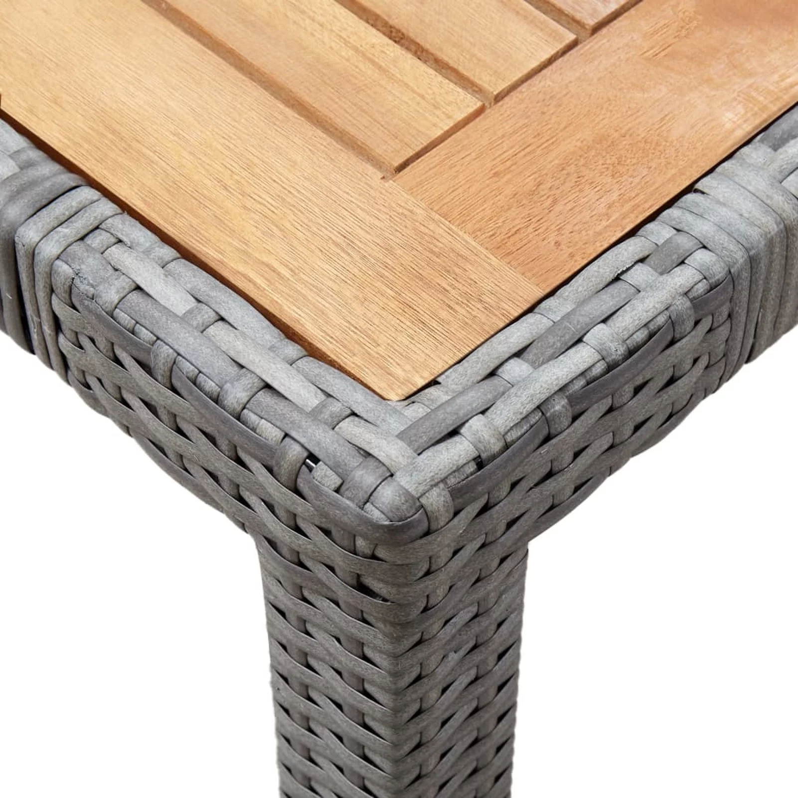 walmeck 7 Piece Patio Dining Set with Cushions Poly Rattan Gray