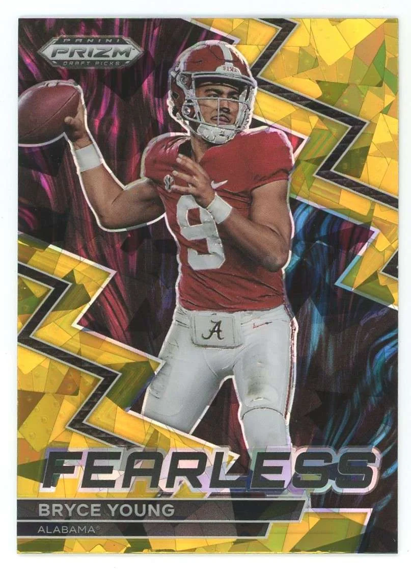 NFL 2023 Panini Prizm Draft Picks Gold Ice Prizm Bryce Young F-16 (Rookie, Fearless)