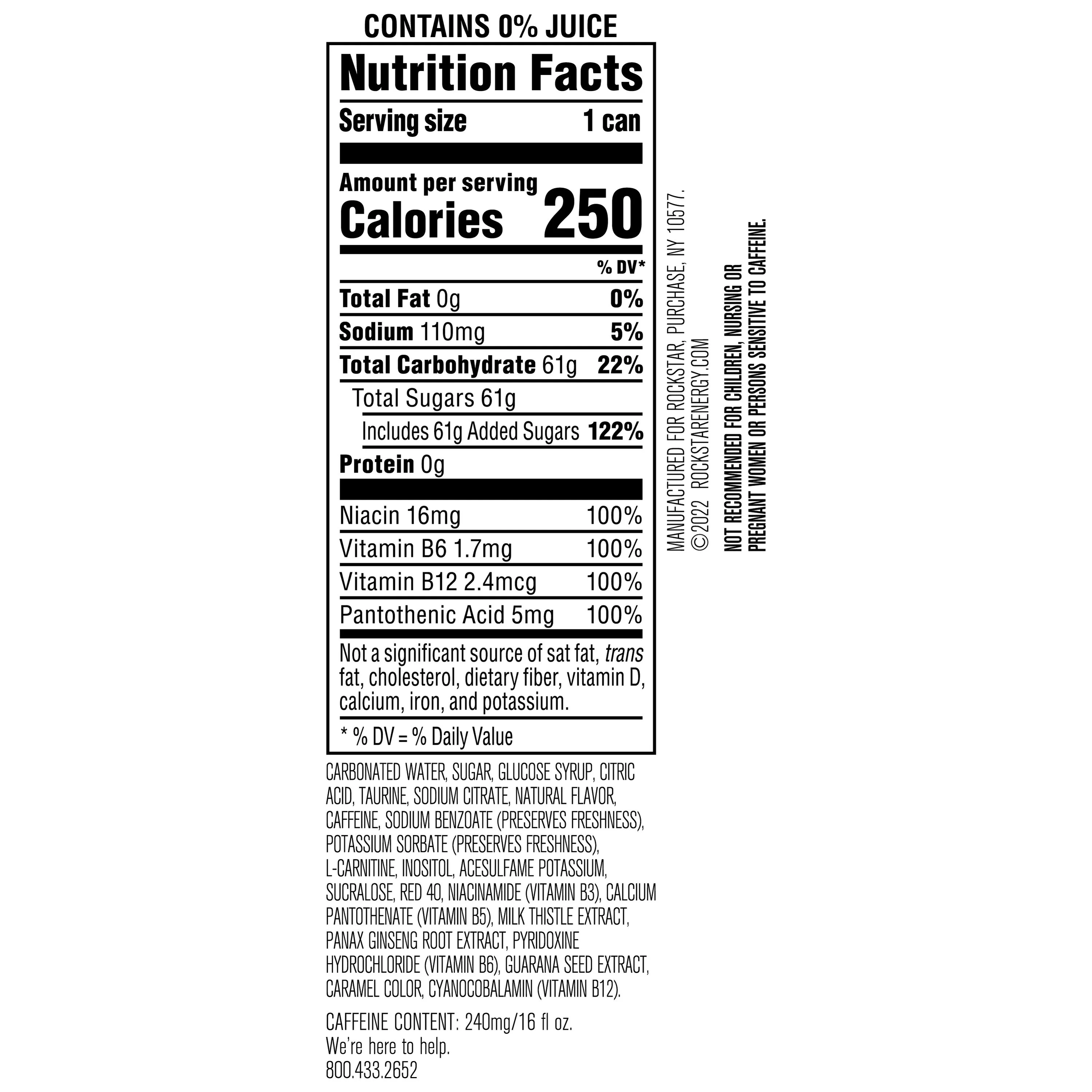 Rockstar Punched Energy Drink Fruit Punch, 16 fl oz Cans ,12 Count (Packaging May Vary)