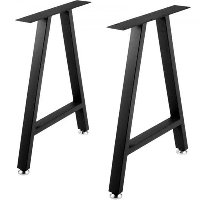 Vevor  28 x 17.7 in. A-Shaped Heavy Duty Bench Desk Metal Table Legs, Black - Set of 2