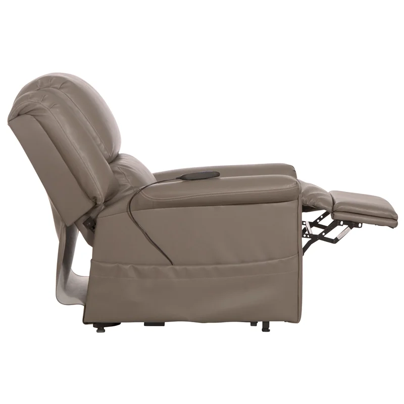 Bowery Hill Power Lift Lay-Flat Recliner with Gray Disinfectable PU Fabric