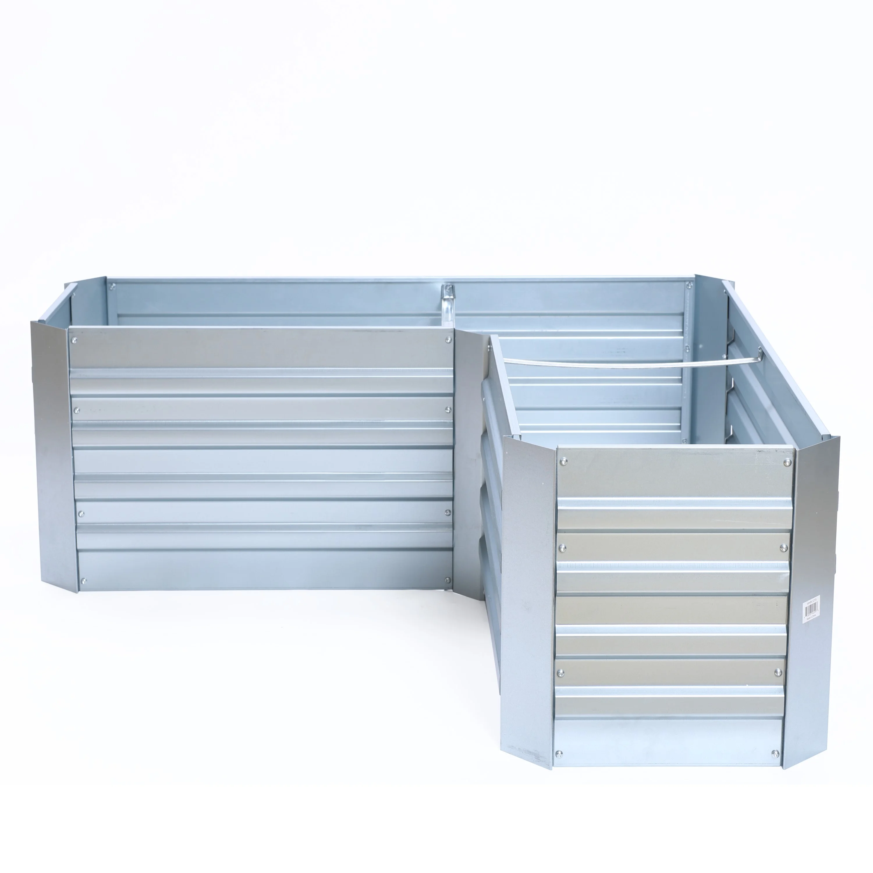 LuxenHome L-Shaped Galvanized Raised Garden Bed
