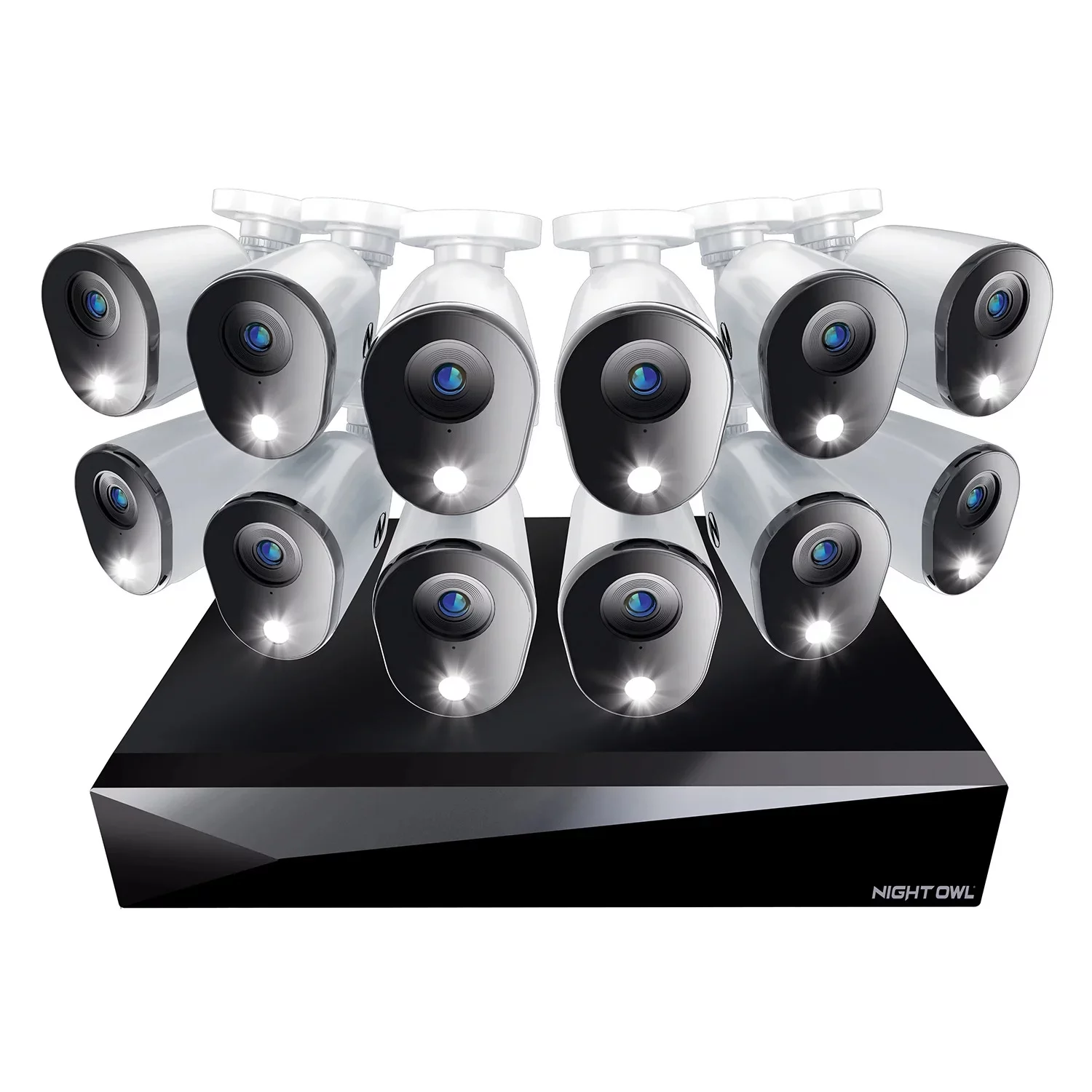Night Owl 2-Way Audio 20 Channel DVR Security System with 1TB Hard Drive and 12 Wired 1080p Deterrence Cameras