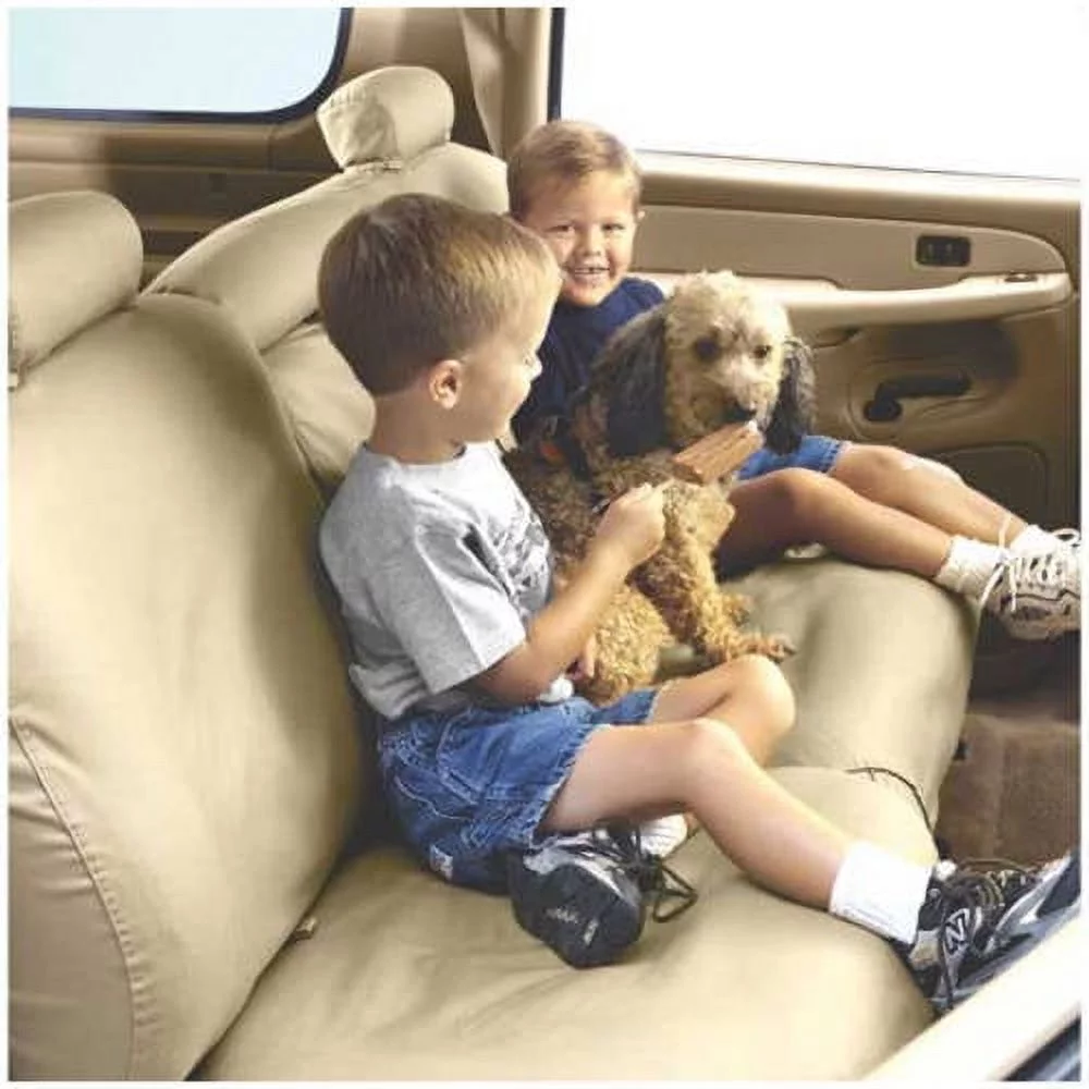 Covercraft Covss8312Pctn 99-04 F250/F350 Sad Supercrew with 2Nd Row Bench Seat with Fold Down Center Console Polycot ton Tan Fits select: 1999-2004 FORD F250 SUPER DUTY, 2004 FORD F350 SUPER DUTY