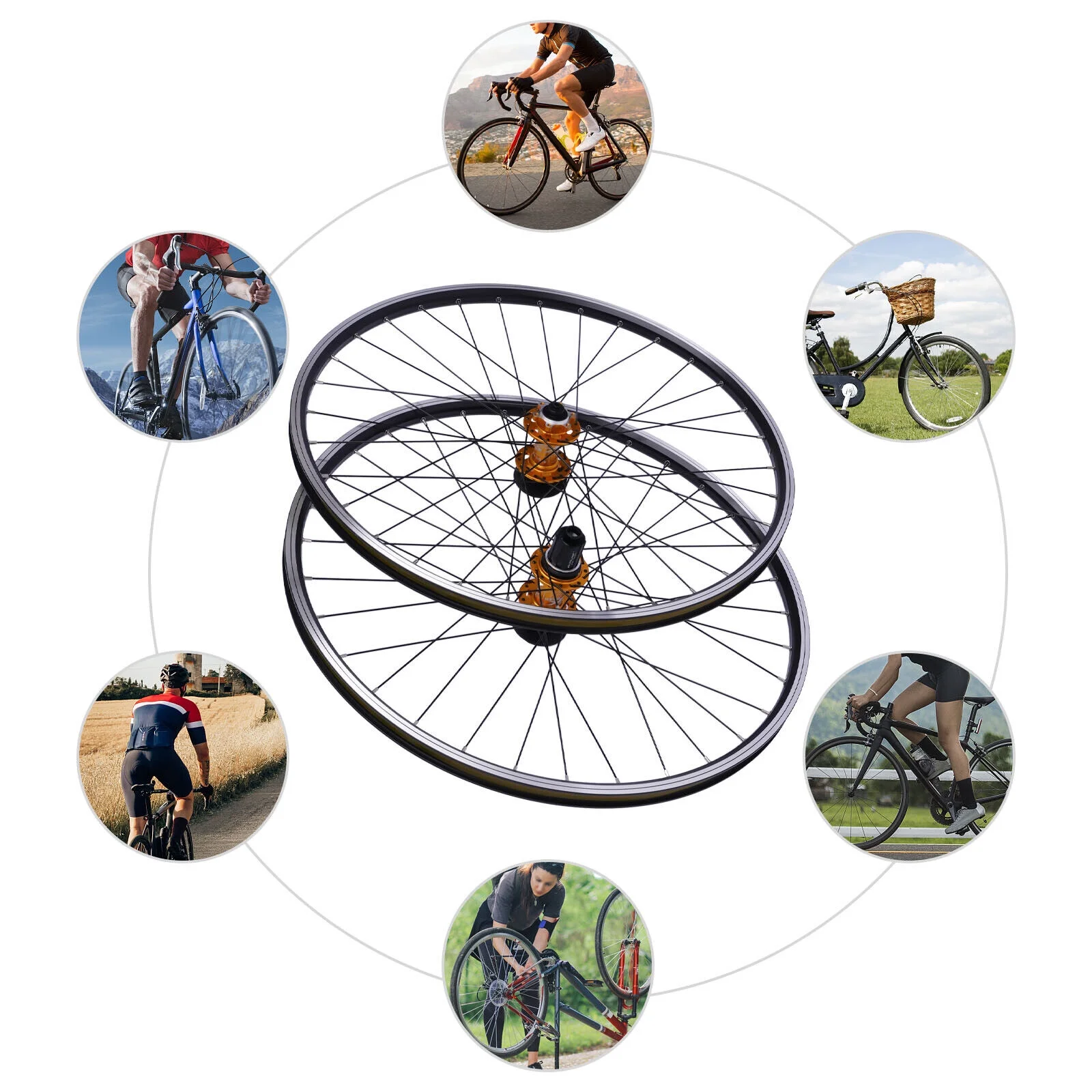 ZhdnBhnos MTB Mountain Bike Wheelset 29 inch Quick Release Bicycle Front Rear Wheels Set Aluminum Alloy Rim Disc Brake Fit 7-11 Speed Cassette