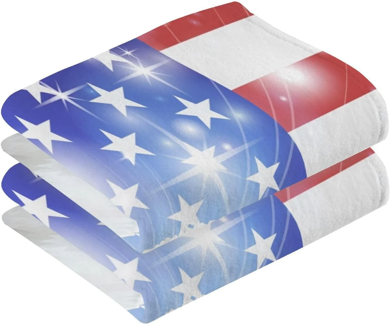 Hidove American Flag Hand Towels Set of 2, Highly Absorbent Soft Cotton Face Towels Bathroom Decorative Towel for Beach Gym Spa Shower, 16x28In