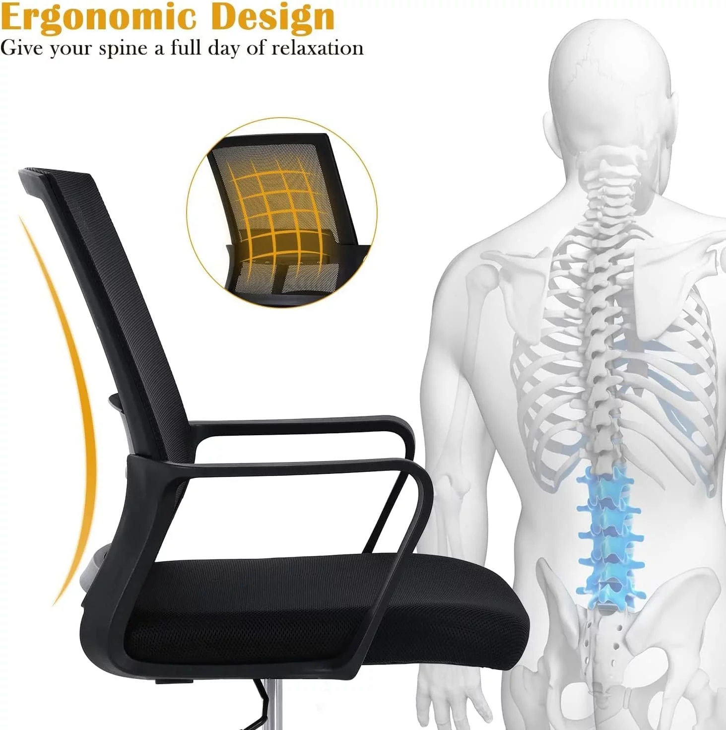 Drafting Chair Office Chair Mesh Computer Chair Swivel Task Desk Chair