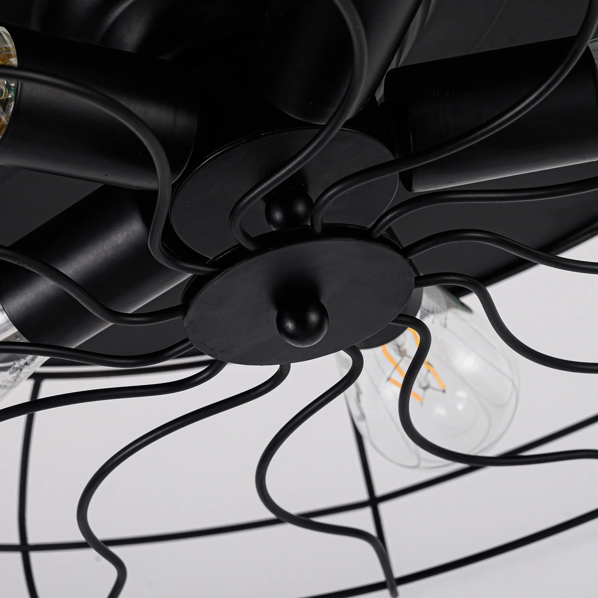 Parrot Uncle Ceiling Fan with Lights and Remote Control 42 inch Black Ceiling Fan with 3 Retractable Blades and 5 Lights, not Included Bulbs