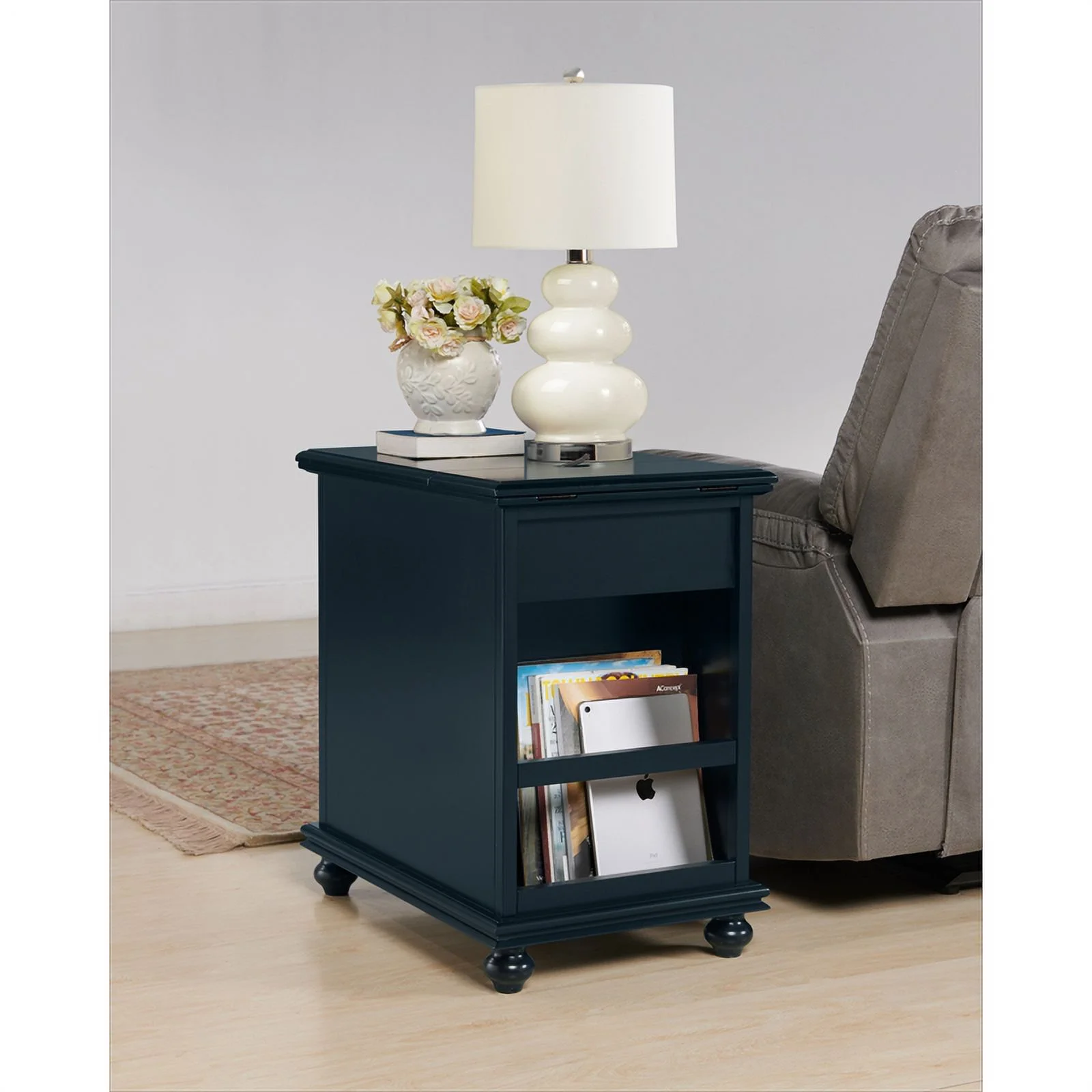 Home Square 2-Piece Set with Elegant Chairside Table & 38