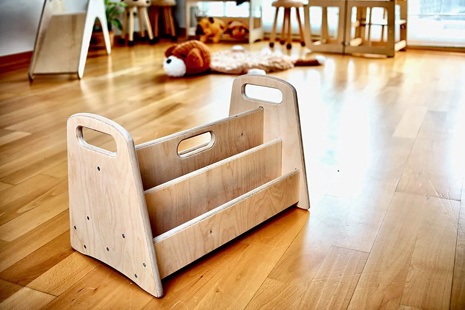 Montessori Freestanding Bookshelf | Easy Access Wooden Storage Rack for Kids | Wooden Shelves for Kid's Room (Medium)