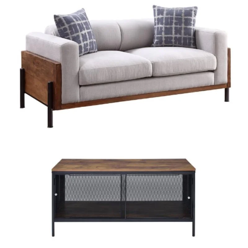 Home Square 2-Piece Set with Fabric Loveseat and Coffee Table