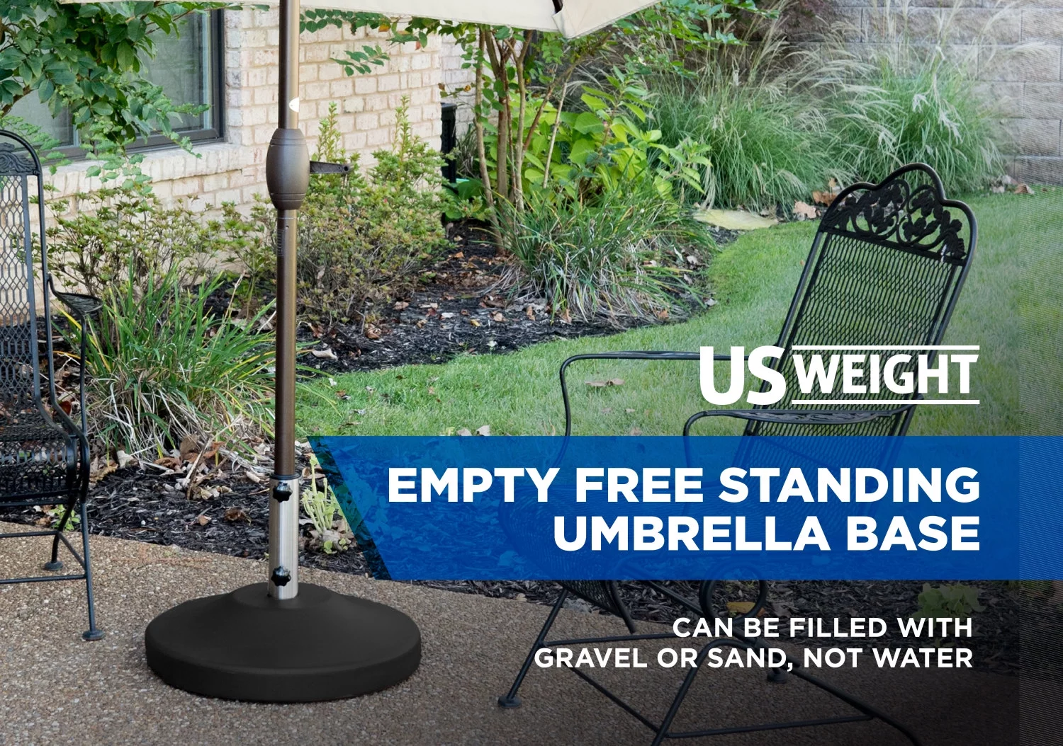 US Weight Fillable Free Standing Umbrella Base - Black