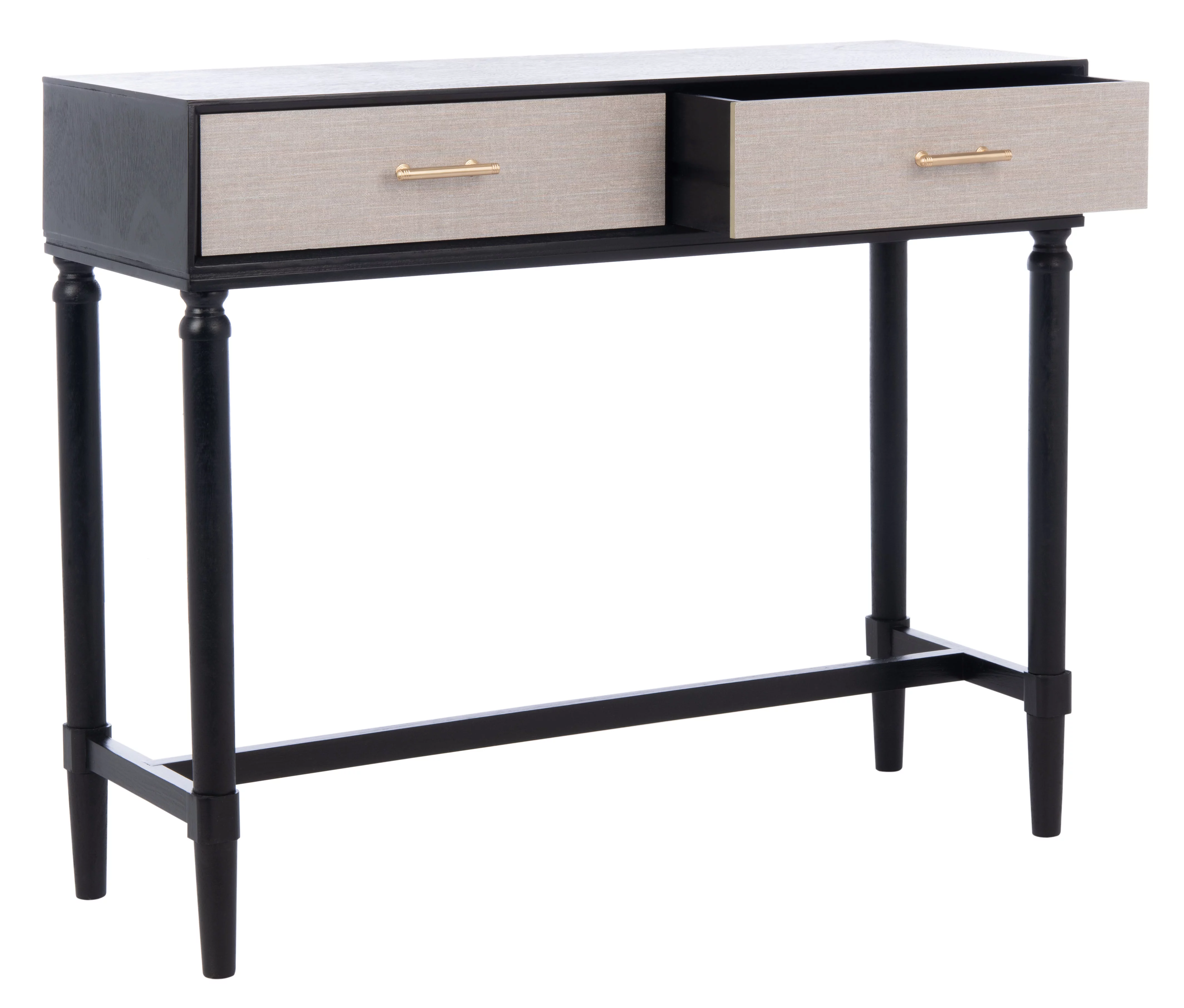 SAFAVIEH Estella Modern 2 Drawer Console Table, Black