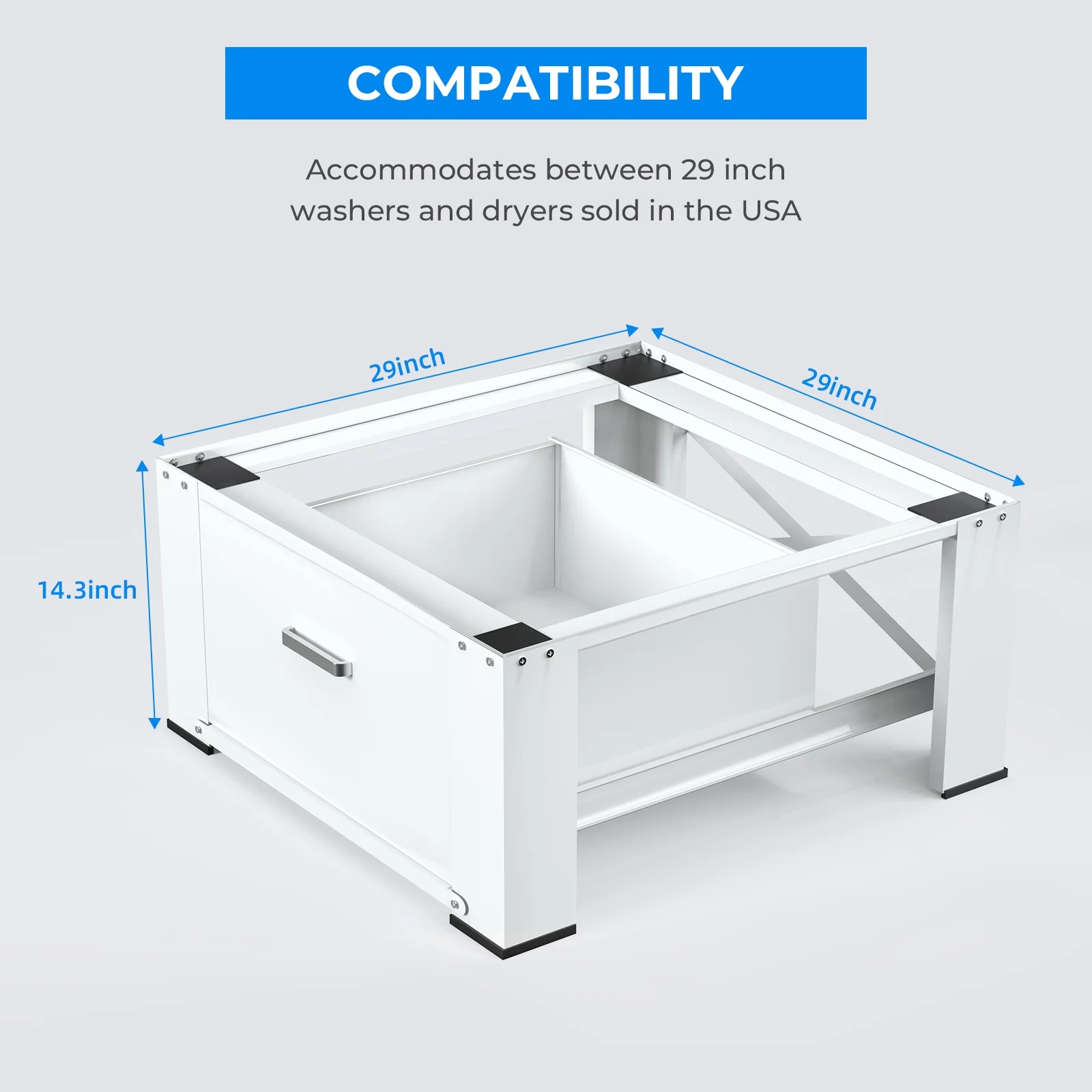 Dual Washing Machine Pedestals with Drawers 350Lb Heavy Duty Matalde 29