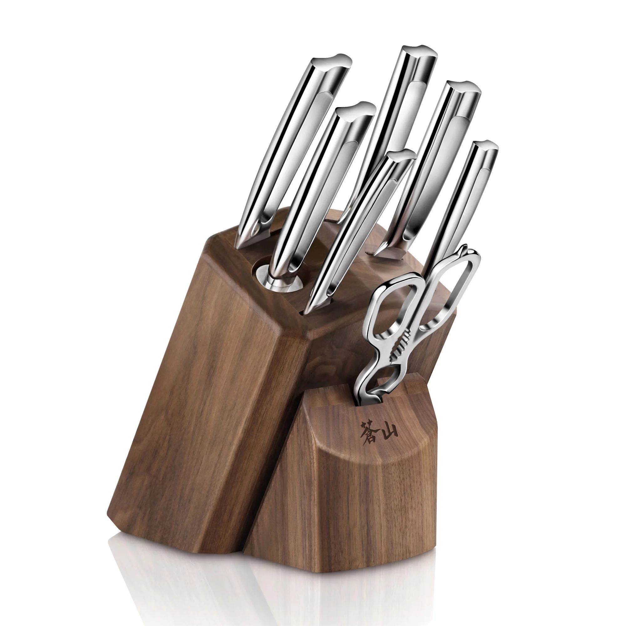 Cangshan N1 Series 1022612 German Steel Forged 8-Piece Knife Block Set, Walnut