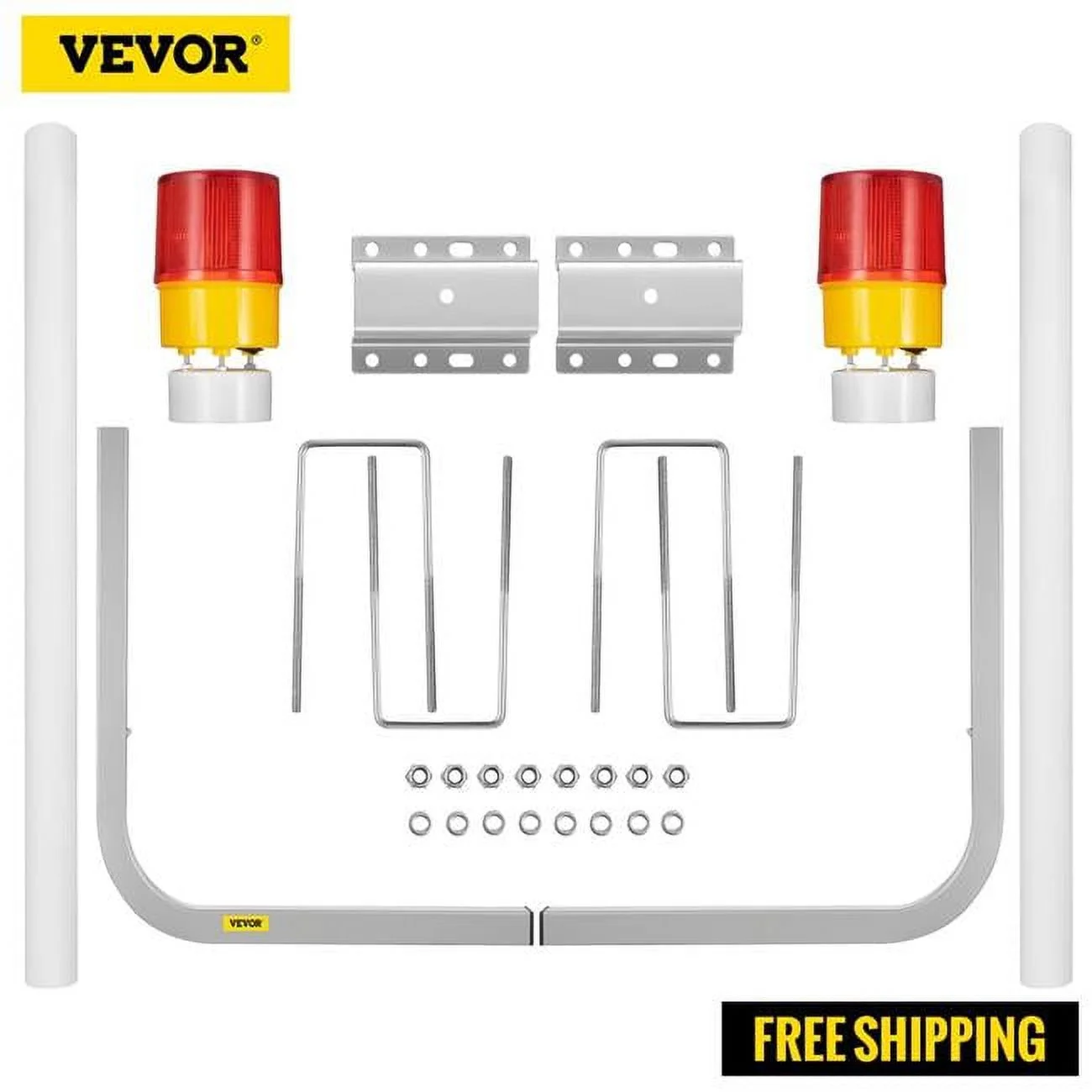 Vevor CL40PVC12VLEDVLW6V9 40 in. Boat Trailer Guide-On, White - 2 Piece