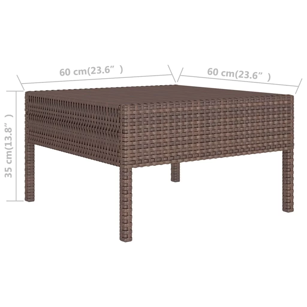 LANTRO JS 14 Piece Patio Lounge Set with Cushions Poly Rattan Brown