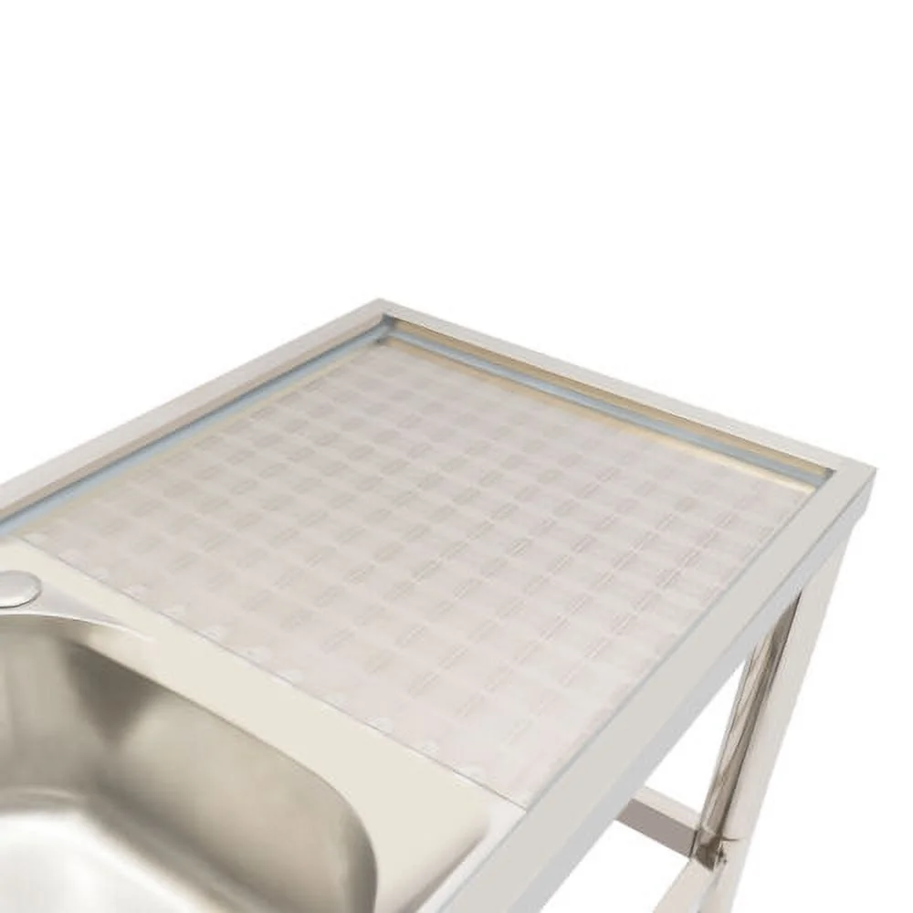 Stainless Steel Commercial Sink Utility Sink 2 Compartment Kitchen w/Prep Table