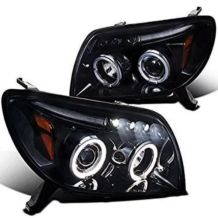 Spec-D Tuning 2LHP-4RUN03G-TM Toyota 4Runner Glossy Black Halo Projector LED Smoke Lens Headlights
