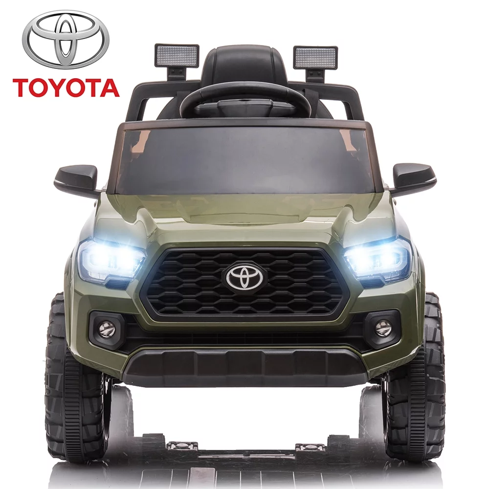 uhomepro Green 12 V Toyota Tacoma Kids Powered Ride On Car with Remote Control, MP3 Player