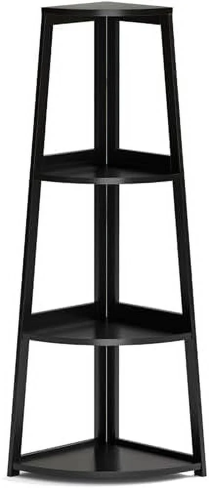 HYHBIBOOM Corner   5 Tier Corner Bookshelf  70 Inch Tall Modern Black Bookcase  Open Ladder Book Case for Living Room  Bedroom  Office  Kitchen (Black)