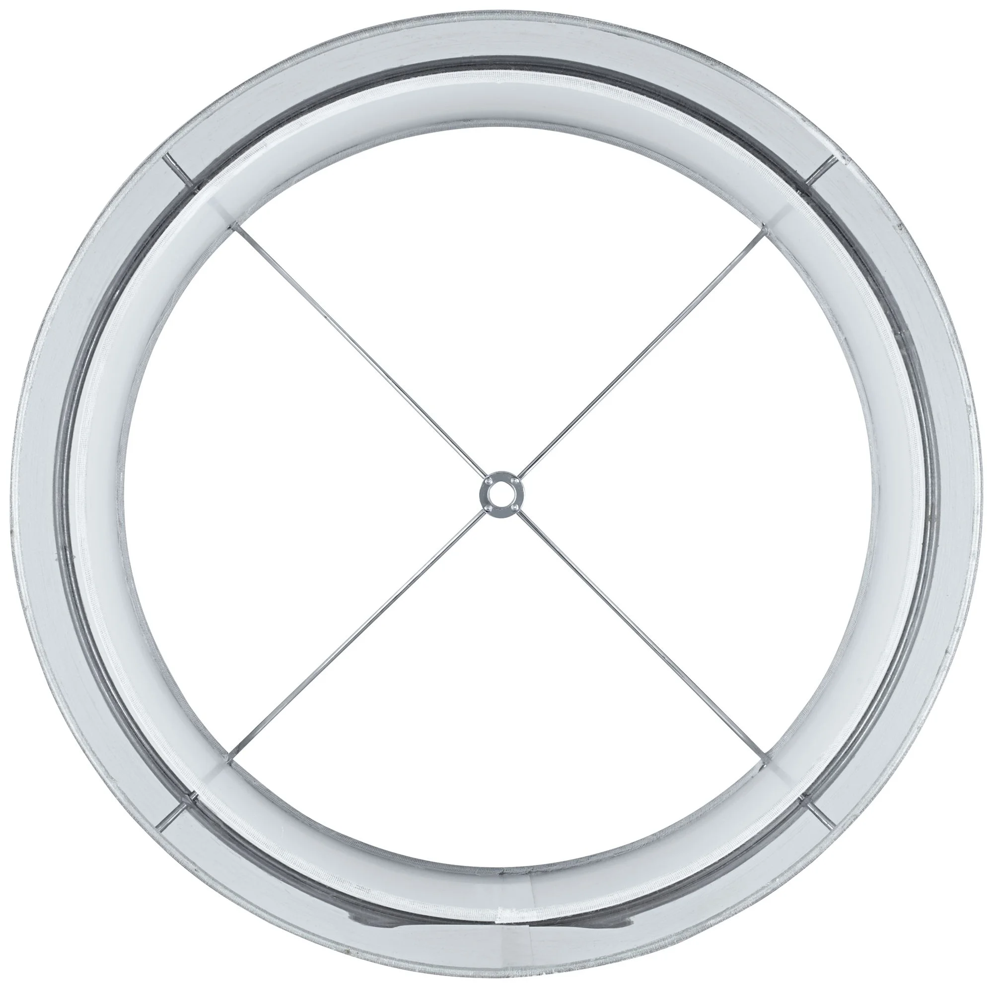 Springcrest Set of 2 Hardback Double Drum Lamp Shades Silver Sheer Medium 16