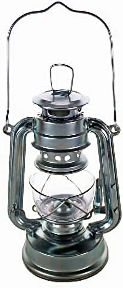 Silver Kerosene Oil Lantern Emergency Hanging Light / Lamp - 8 Inches (4)