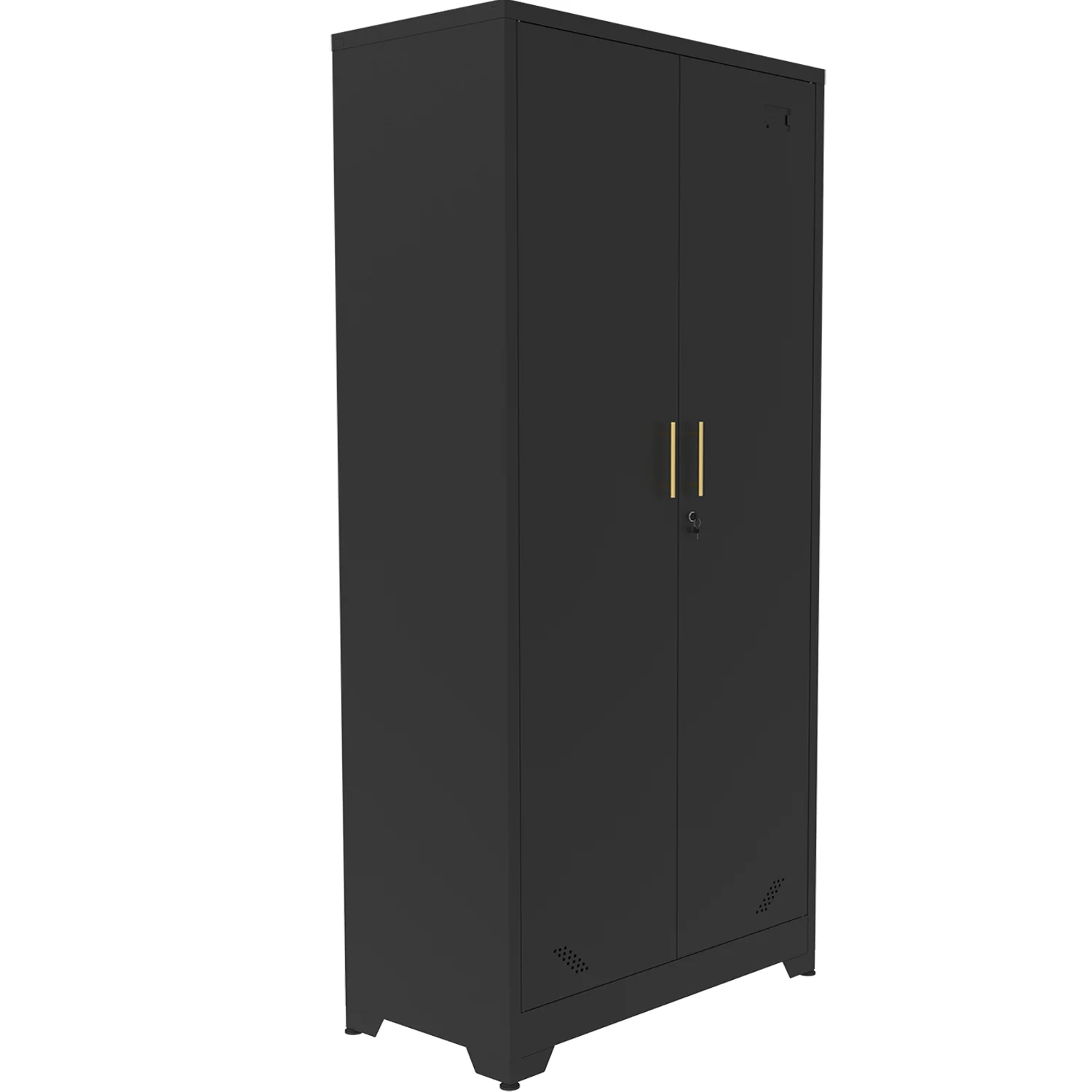 Seizeen Garage Cabinet, 73''H Metal Cabinets for Storage, File Cabinet Tool Storage Cabinet with Doors and Shelves Adjustable, Black 5-Tier Cabinet for Garage, Home, School, Office