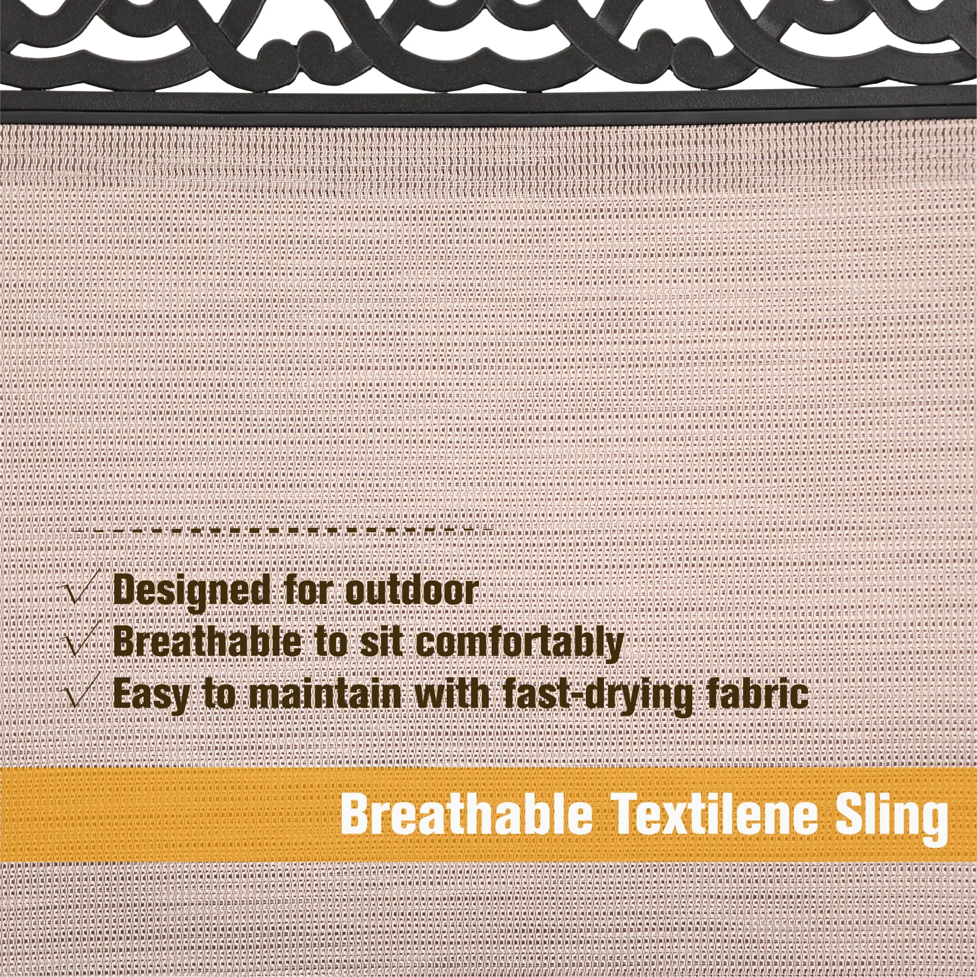 Sophia&William 7 Pieces Patio Dining Set Aluminum Chairs and Steel Table Set