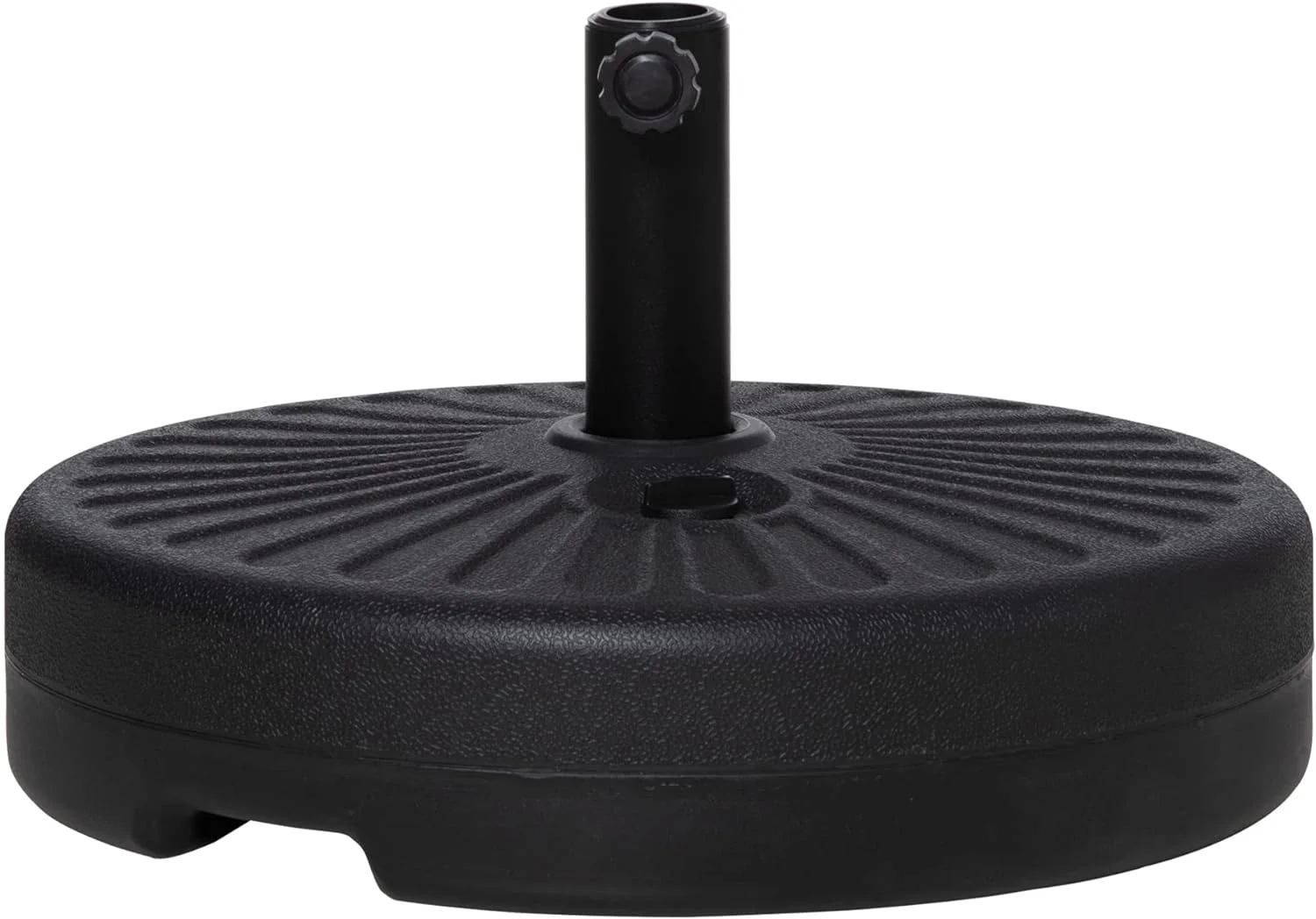 Outsunny Round Plastic Umbrella Holder, Fillable Patio Umbrella Base Stand for Outdoor, 46lb Water or 57lb Sand, Black