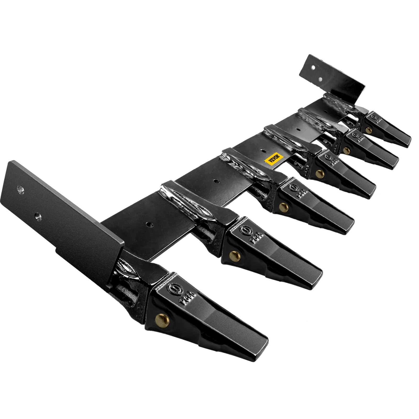 VEVOR Bucket Teeth Bar 60'' Inside Bucket Width Tractor Bucket Teeth 9.84'' Teeth Space Tooth Bar for Loader Bucket 23TF Bolt on Tooth Bucket Enables Penetration of Compacted Soil and Other Materials