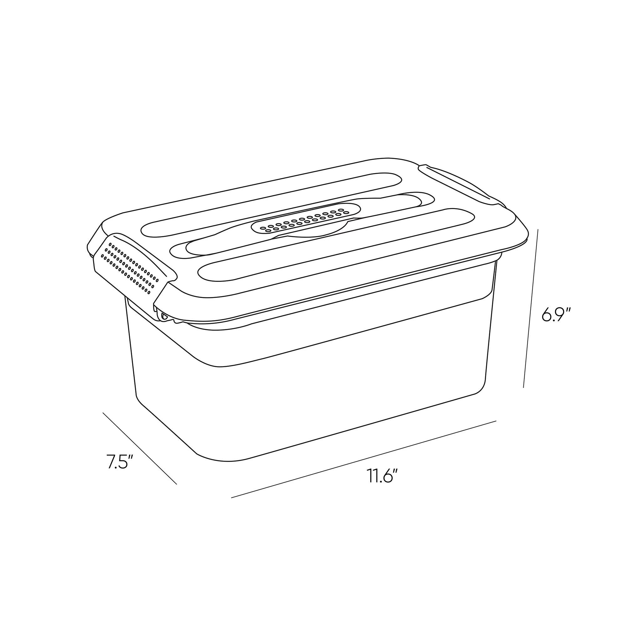 Pen+Gear Latchmate Plastic Storage Box, 6.2 Quart, White, Adult
