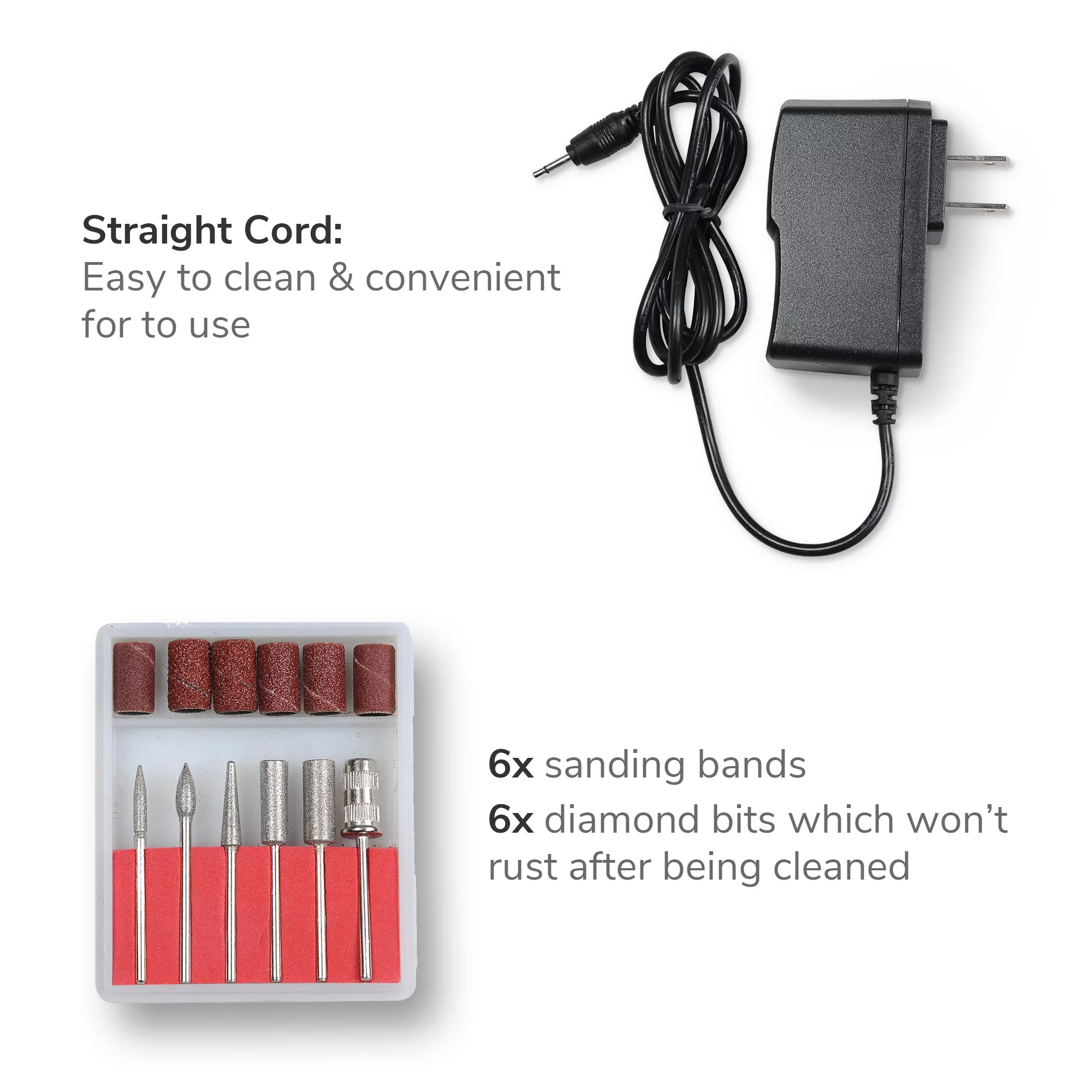 Byootique Pen Shaped Electric Nail Art Manicure Polish Drill File Machine w/ 6 Bits 110-120V Purple