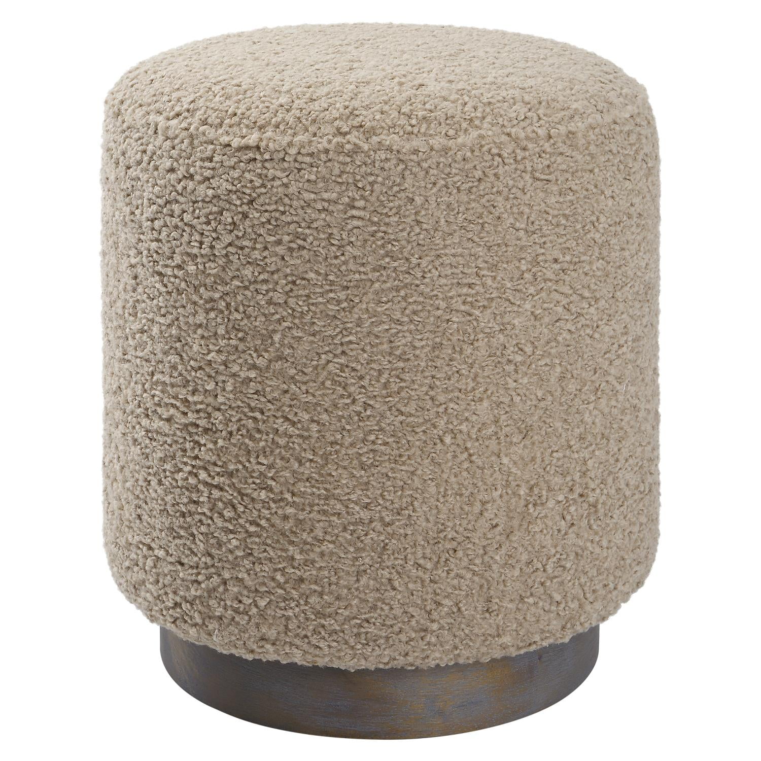 Uttermost Avila Plywood And Fabric Latte Round Ottoman 23714