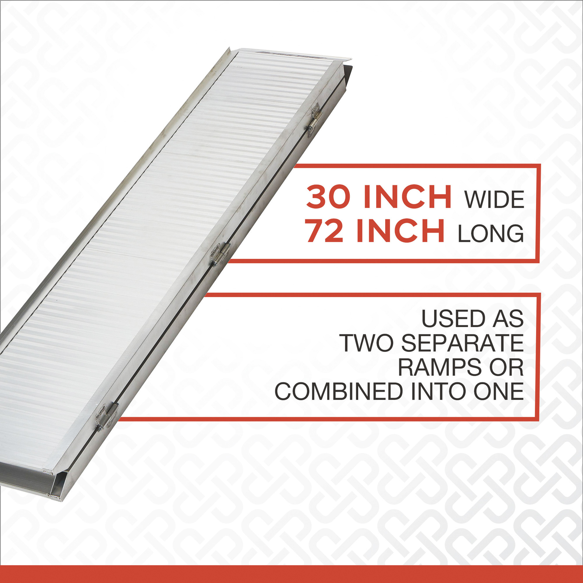 Ultra-Tow Aluminum Mobility Ramp Set, 1200-Lb. Capacity, 30in.W x 72in.L