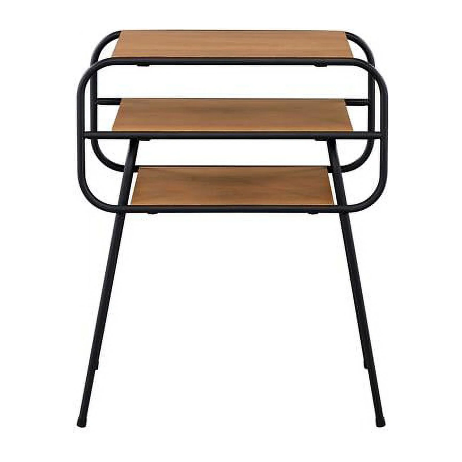 Home Square 2-Piece Furniture Side Table Set in Oak and Black