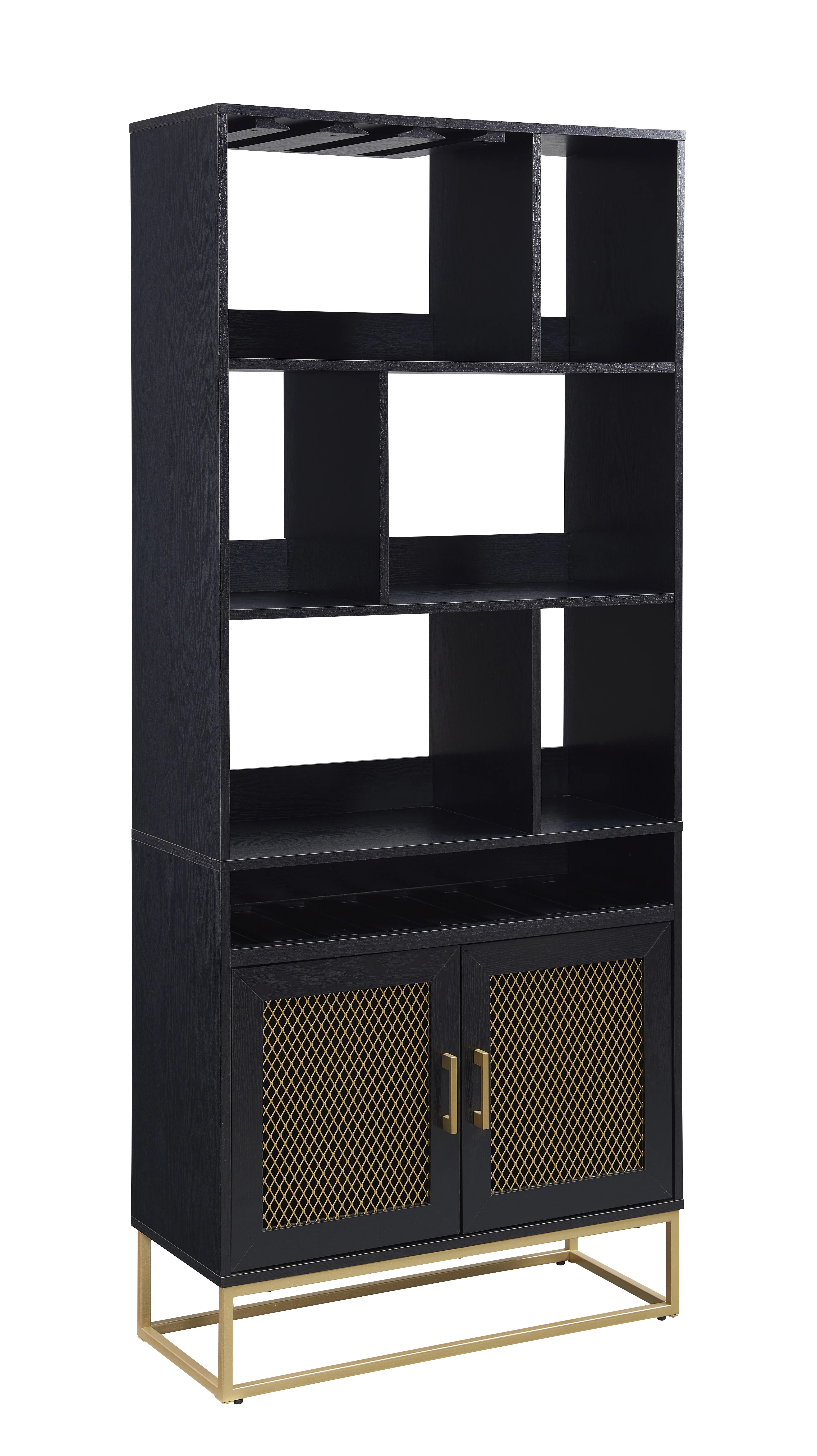 Gramercy Way Wine Storage Cabinet Black/Gold