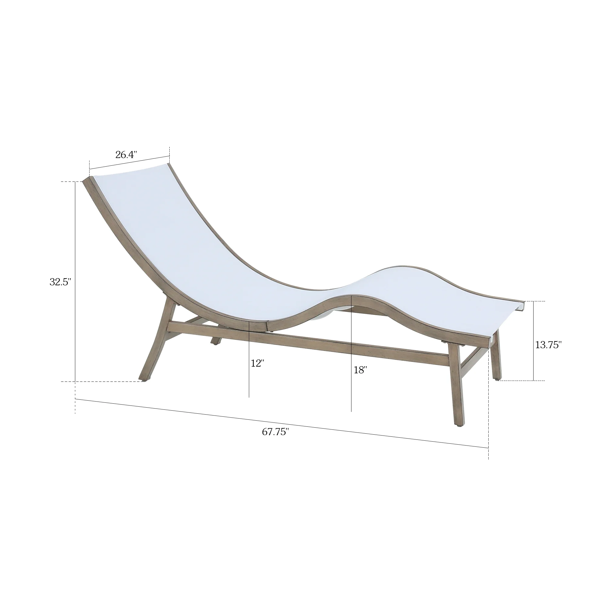 Patio Aluminum Sling Chaise Lounge Set