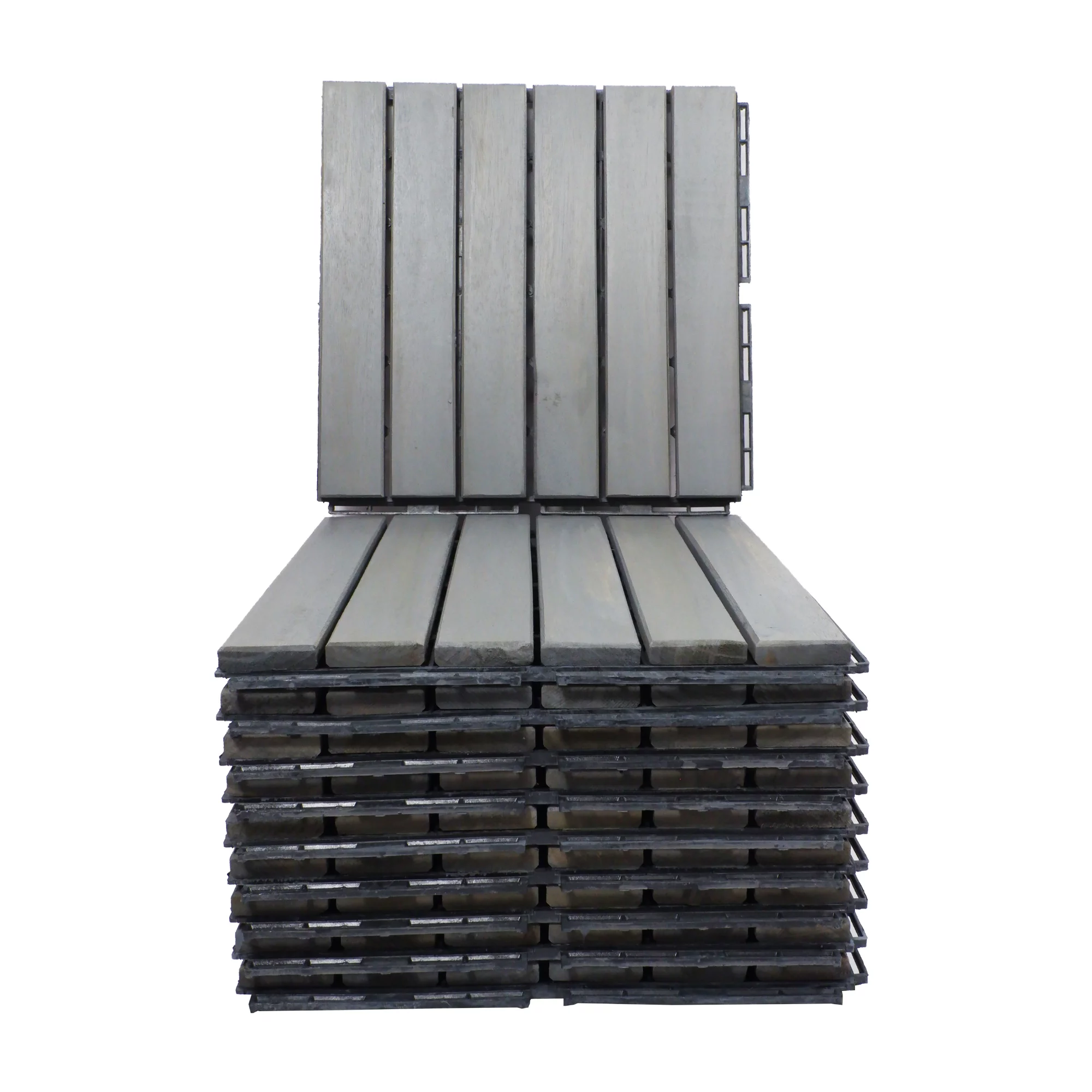 Outdoor Interlocking Patio Tiles 10 Pack, iRerts Waterproof Wood 12