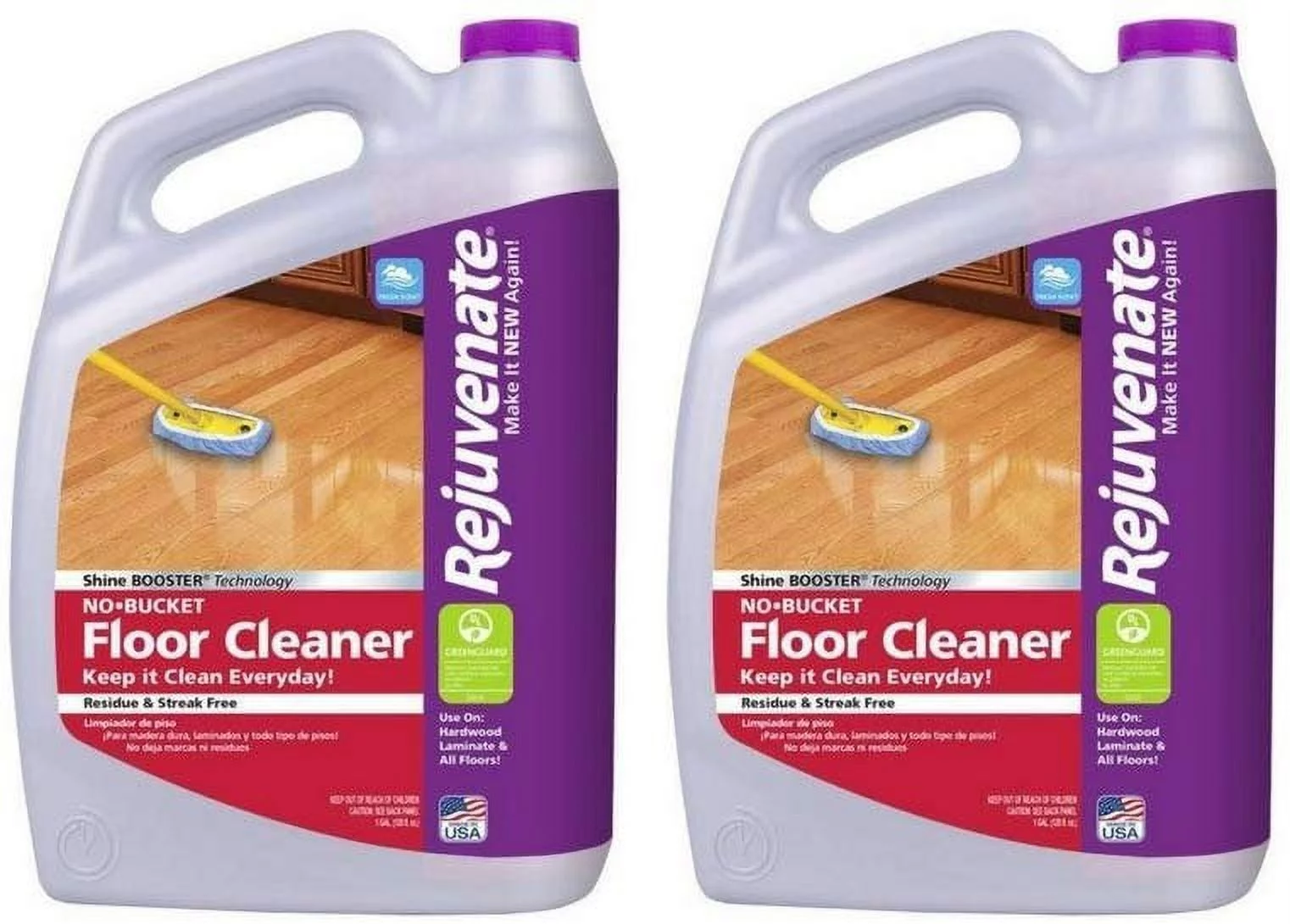 Rejuvenate No-Bucket Floor Cleaner Fresh Scent, 1 Gallon 2 Pack