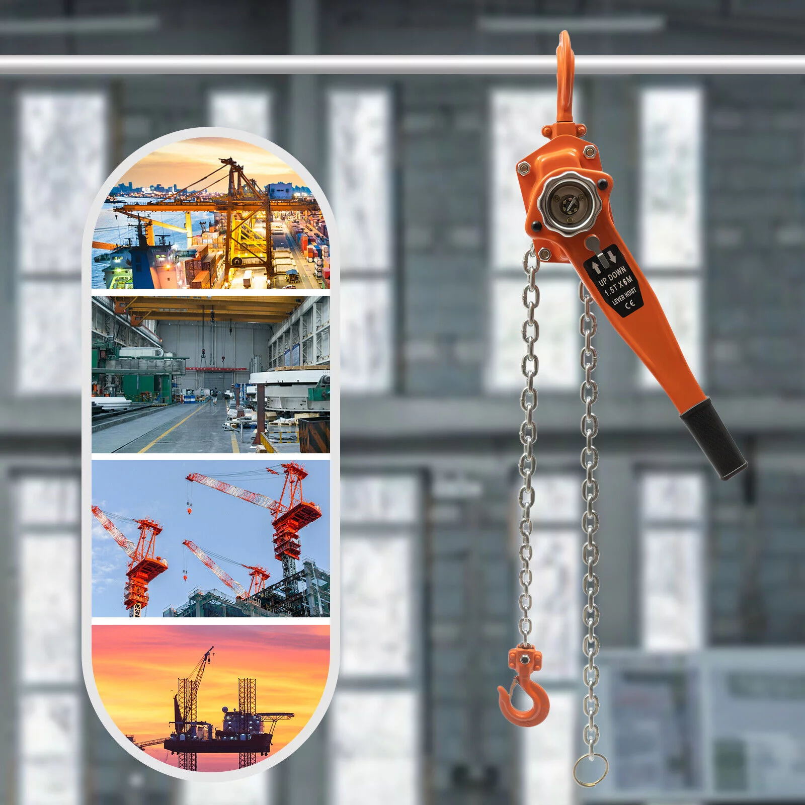 1T Manual Lever Block Chain Hoist Ratchet Winch Rigging Crane Come Along Puller