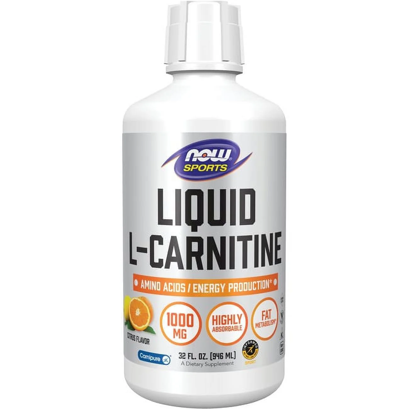 NOW Foods - NOW Sports Liquid L-Carnitine Citrus Flavor 1000 mg. - 32 fl. oz.