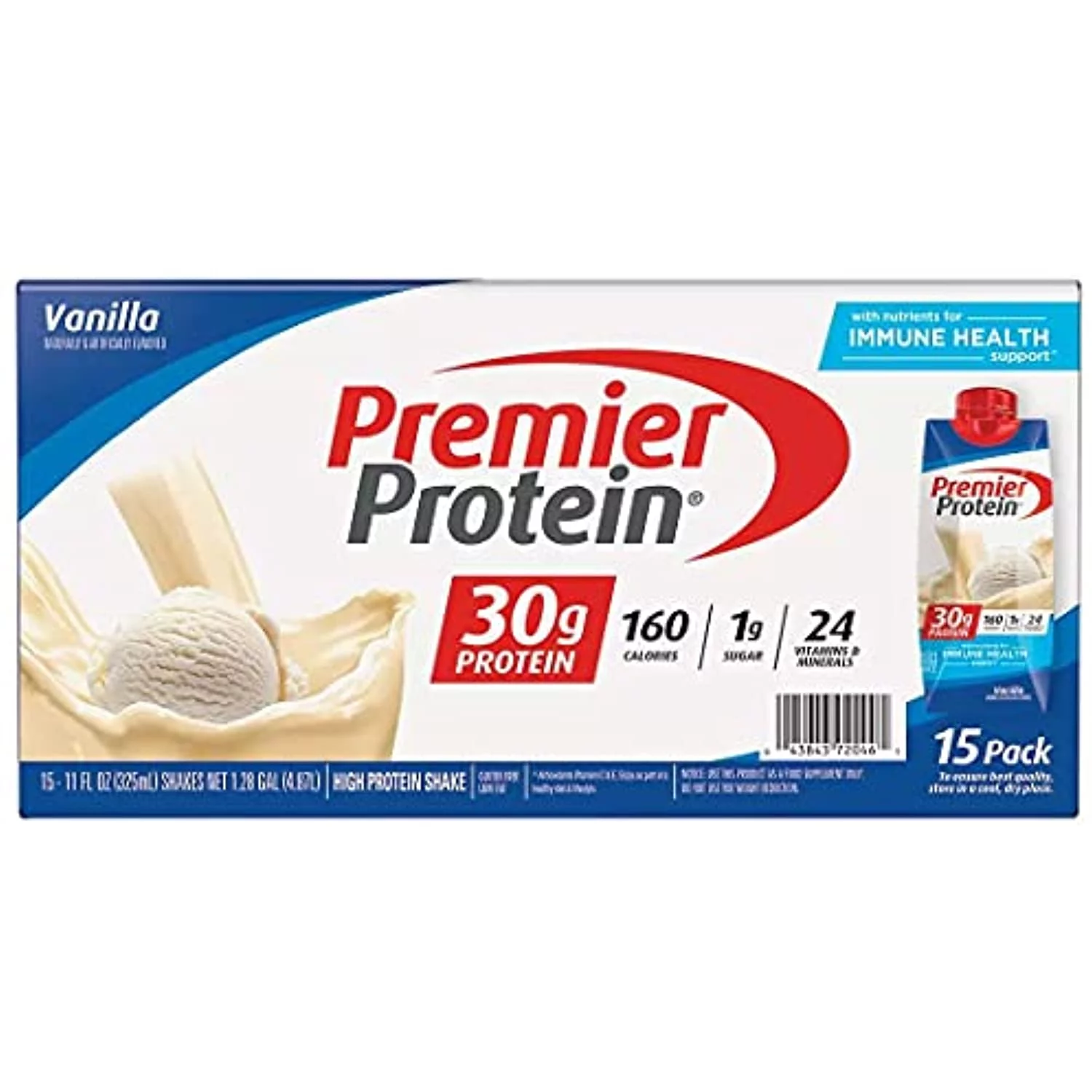 Premier Protein High Protein Shake, Vanilla, 165 Fl Oz, 15 Count