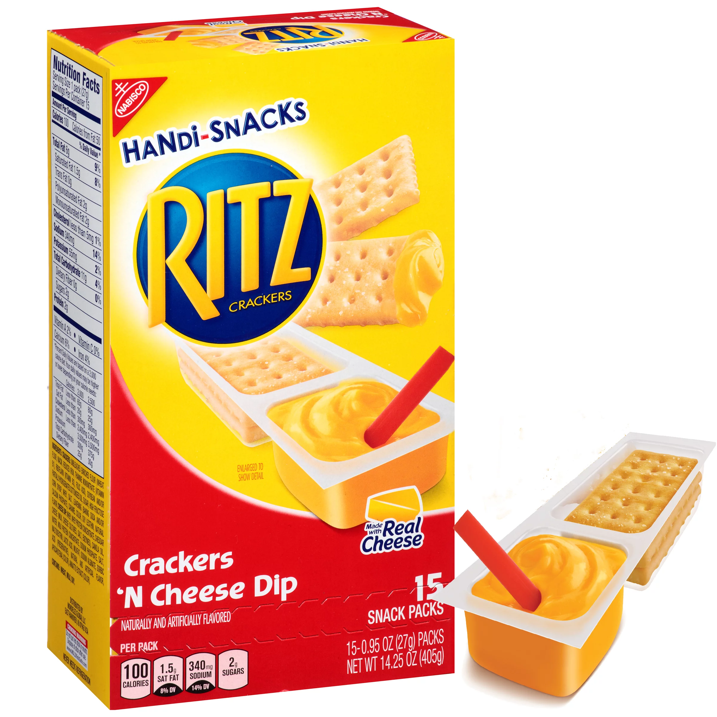 Nabisco Handi-Snacks Ritz Crackers 'N Cheesy Dip, 0.95 Oz., 15 Count