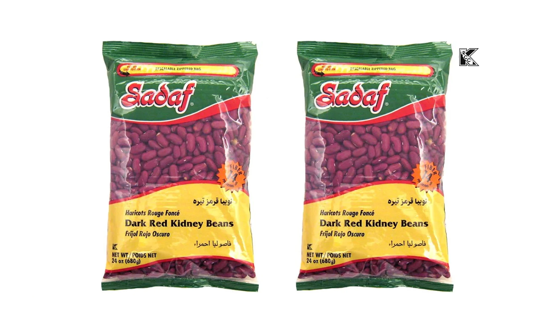 Sadaf Kosher Gluten-Free Dark Red Kidney Beans 24oz, 2 Pack